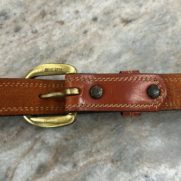 Leegin Men’s Leather Belt 32 with solid brass buckle brown - Picture 10 of 16